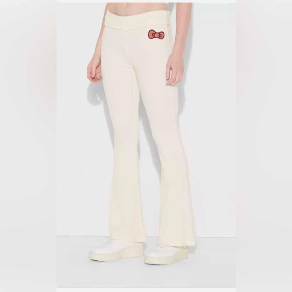 Hello Kitty Cream Flare Pants-L - Picture 2 of 5